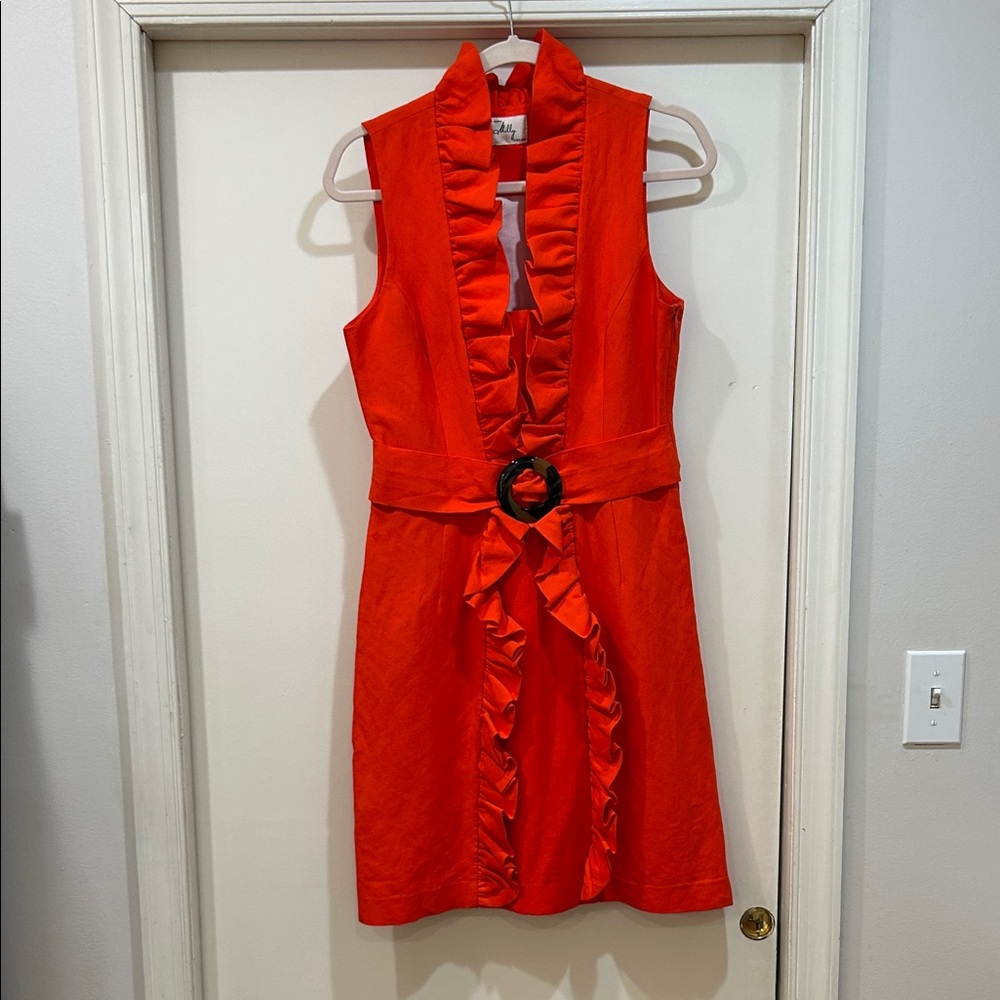 Milly Elegant Red Ruffle Dress - see notes!